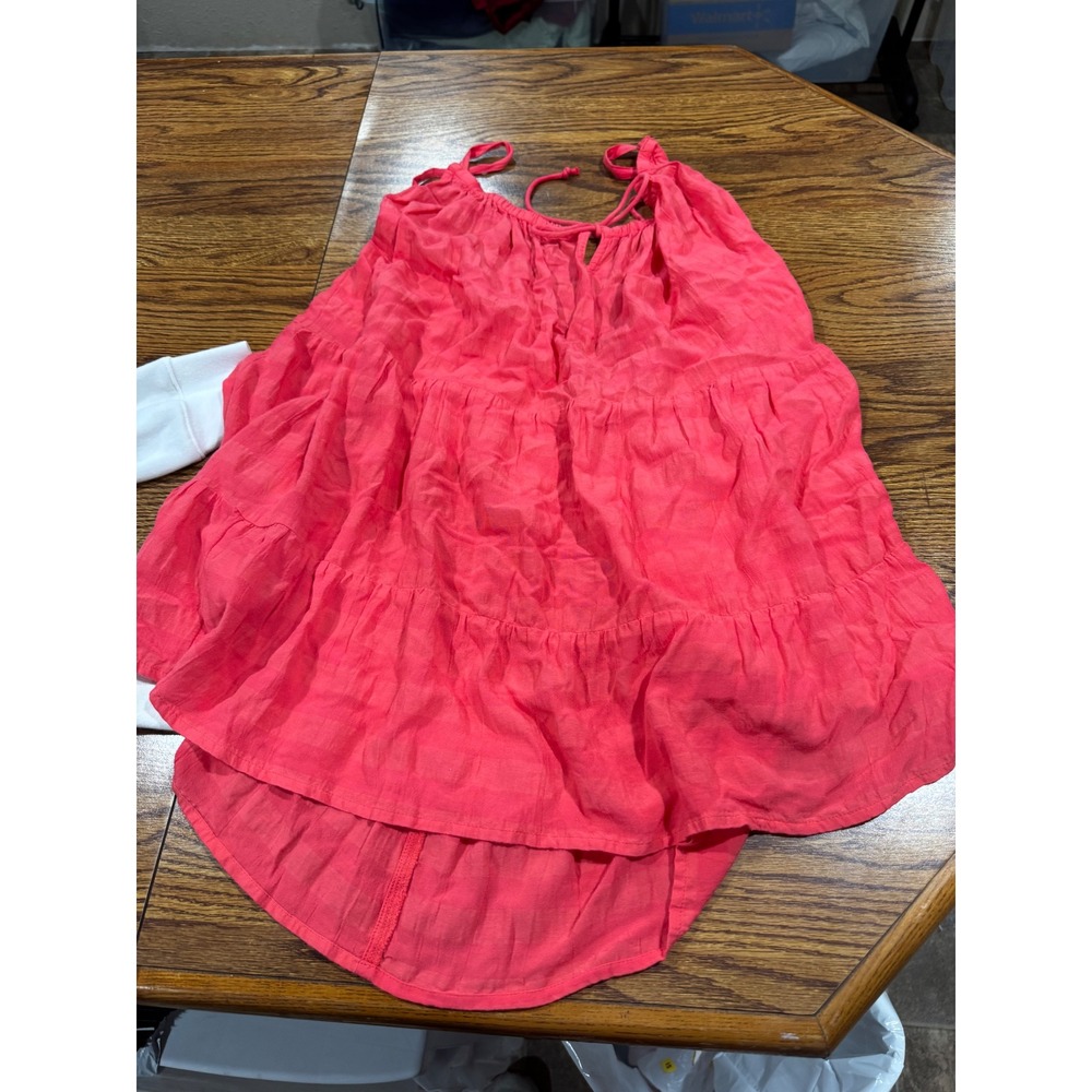 Old‎ Navy Womens 1X Plus Coral Pink Tiered High Low Camisole Tank Top Sleeveless